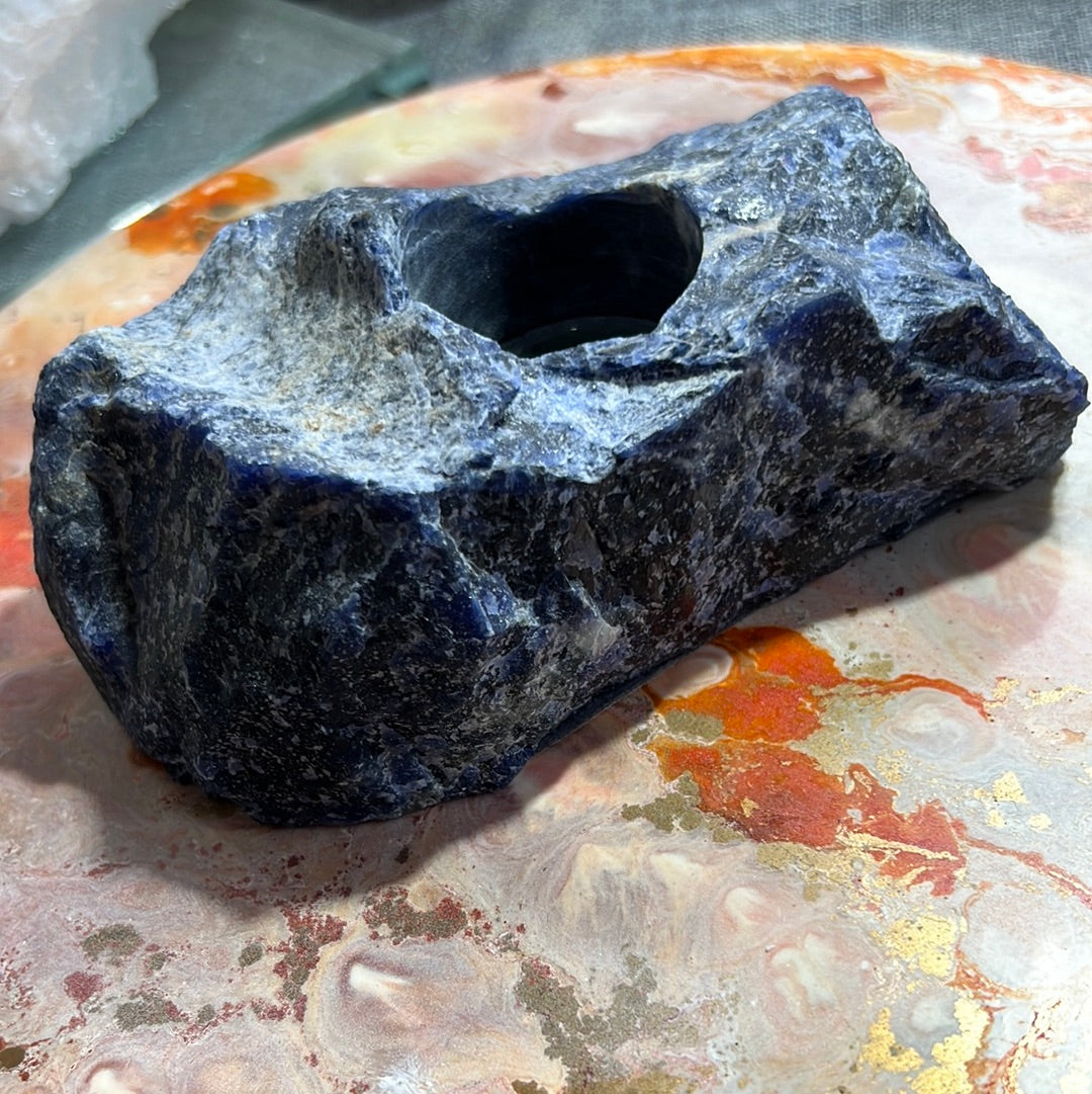 Sodalite Candle Holder