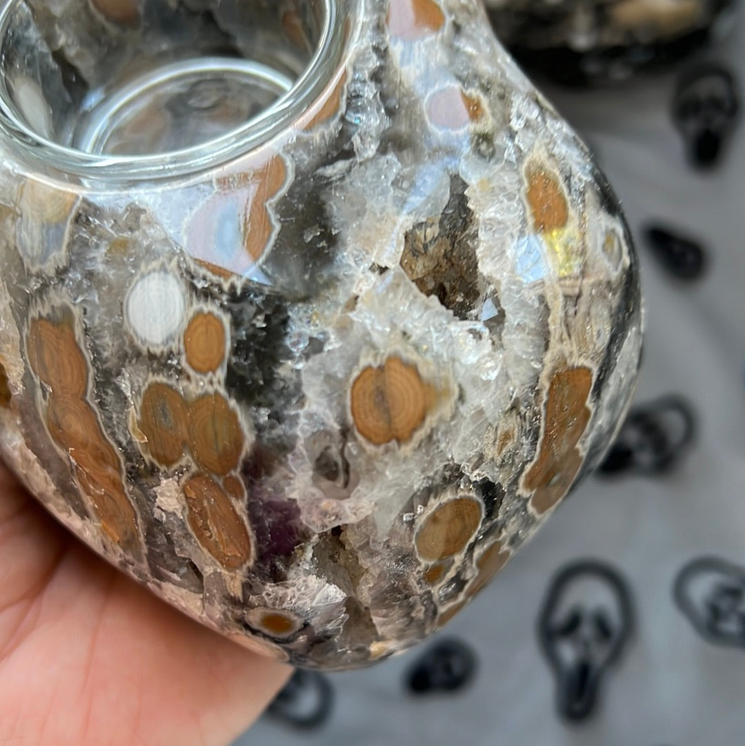 8th Vein Ocean Jasper 1.48kg Candle Holder *RARE* Statement