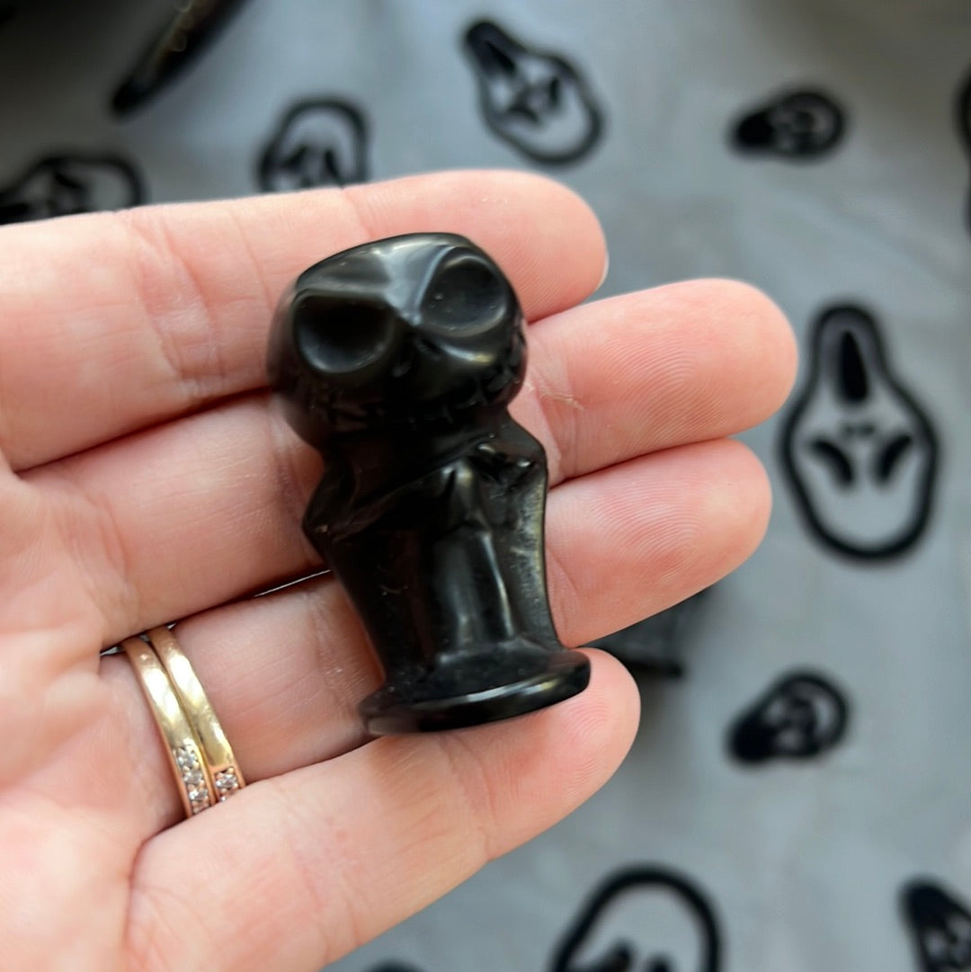 Obsidian Jack Skellington Carving