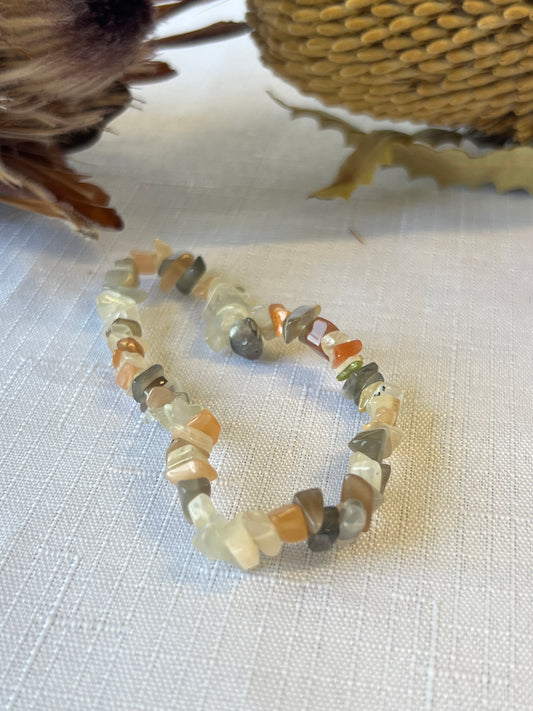 Peach Moonstone Chip Bracelet