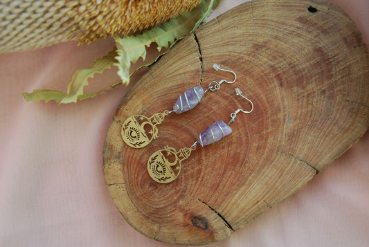 HEX Earrings - Amethyst