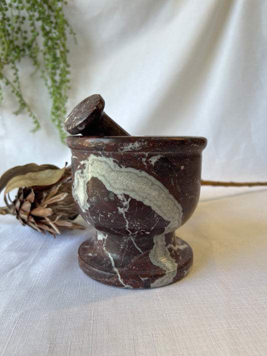 Red Onyx Mortar & Pestle Carving