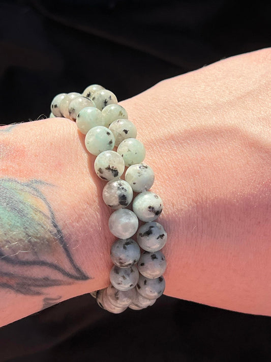 Kiwi Jasper 8mm Beaded Bracelet