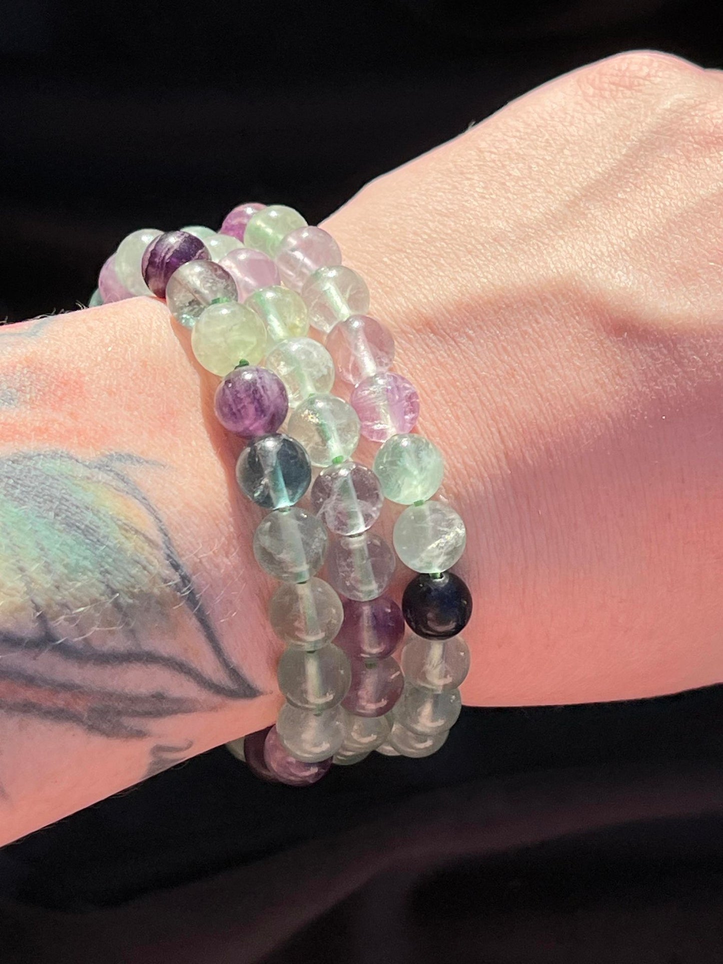 Fluorite 8mm Beaded Bracelet