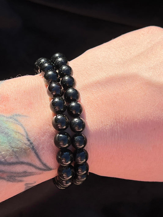 Black Onyx 8mm Beaded Bracelet