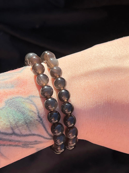 Ice Obsidian 8mm Beaded Bracelet