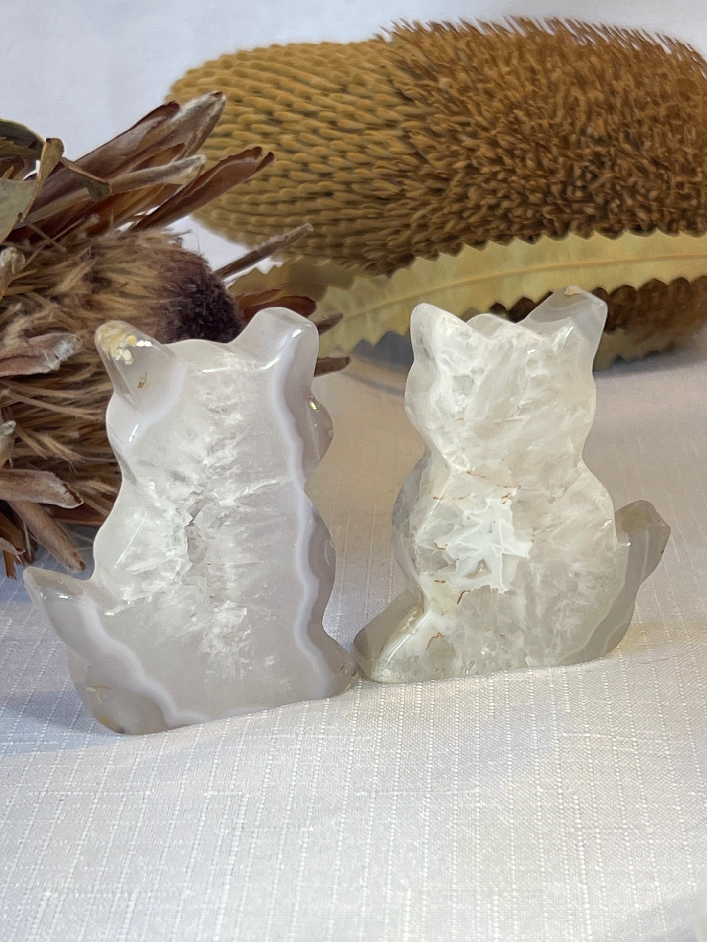 Agate Cat Carving