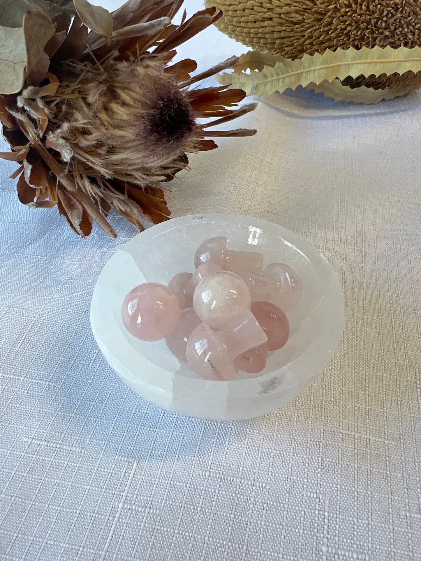 Rose Quartz Mini Mushroom Carving