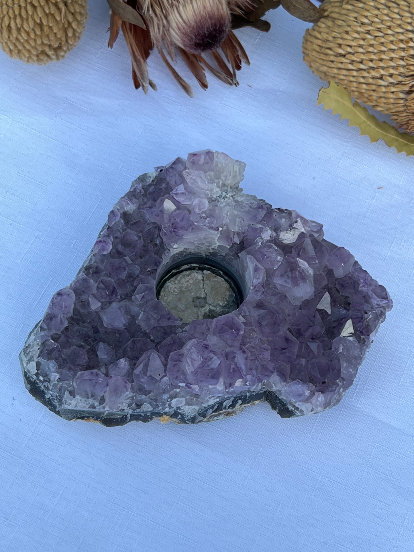 Amethyst Cluster Candle Holder