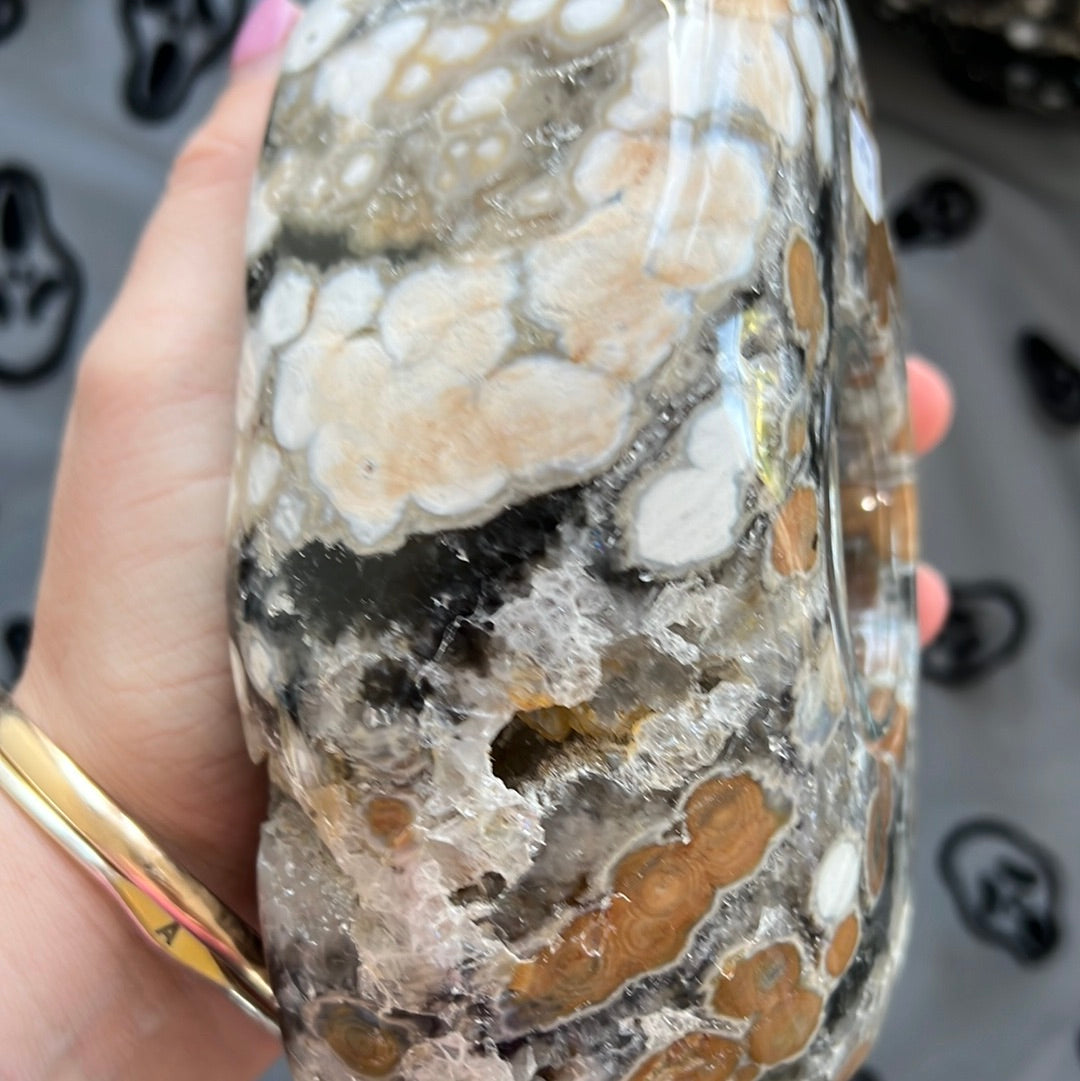 8th Vein Ocean Jasper 1.48kg Candle Holder *RARE* Statement