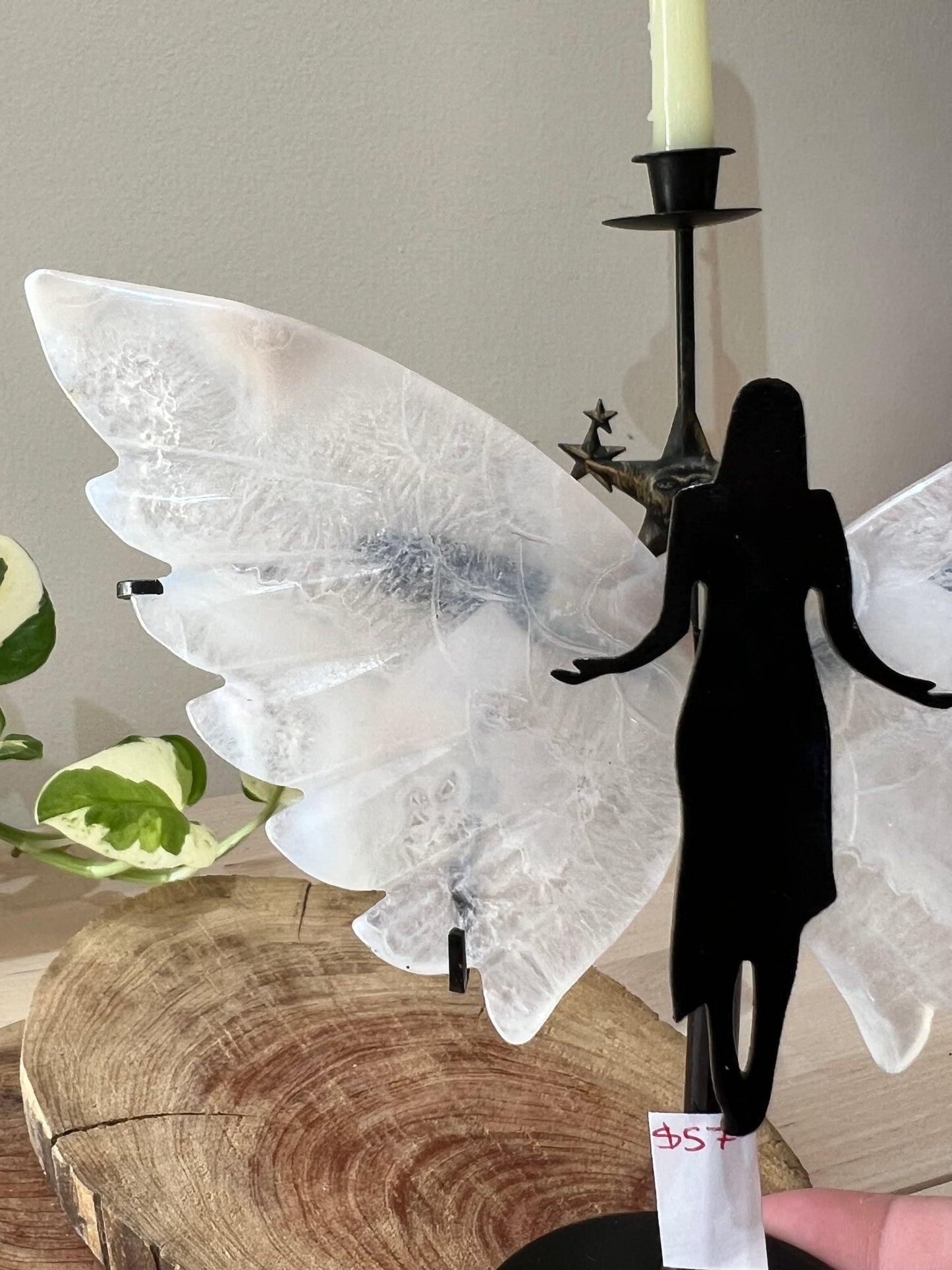 Agate & Quartz Angel Statement Carving