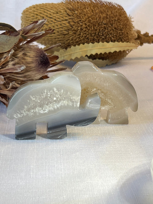 Agate Elephant Carving