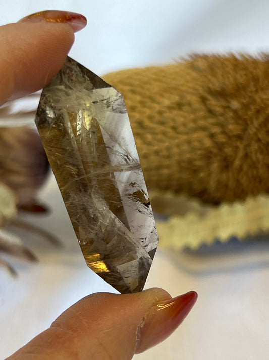 Natural Citrine with phantoms Double Terminated Point Wand