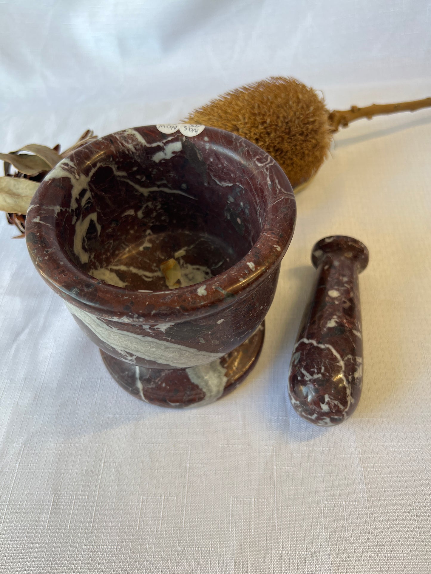 Red Onyx Mortar & Pestle Carving