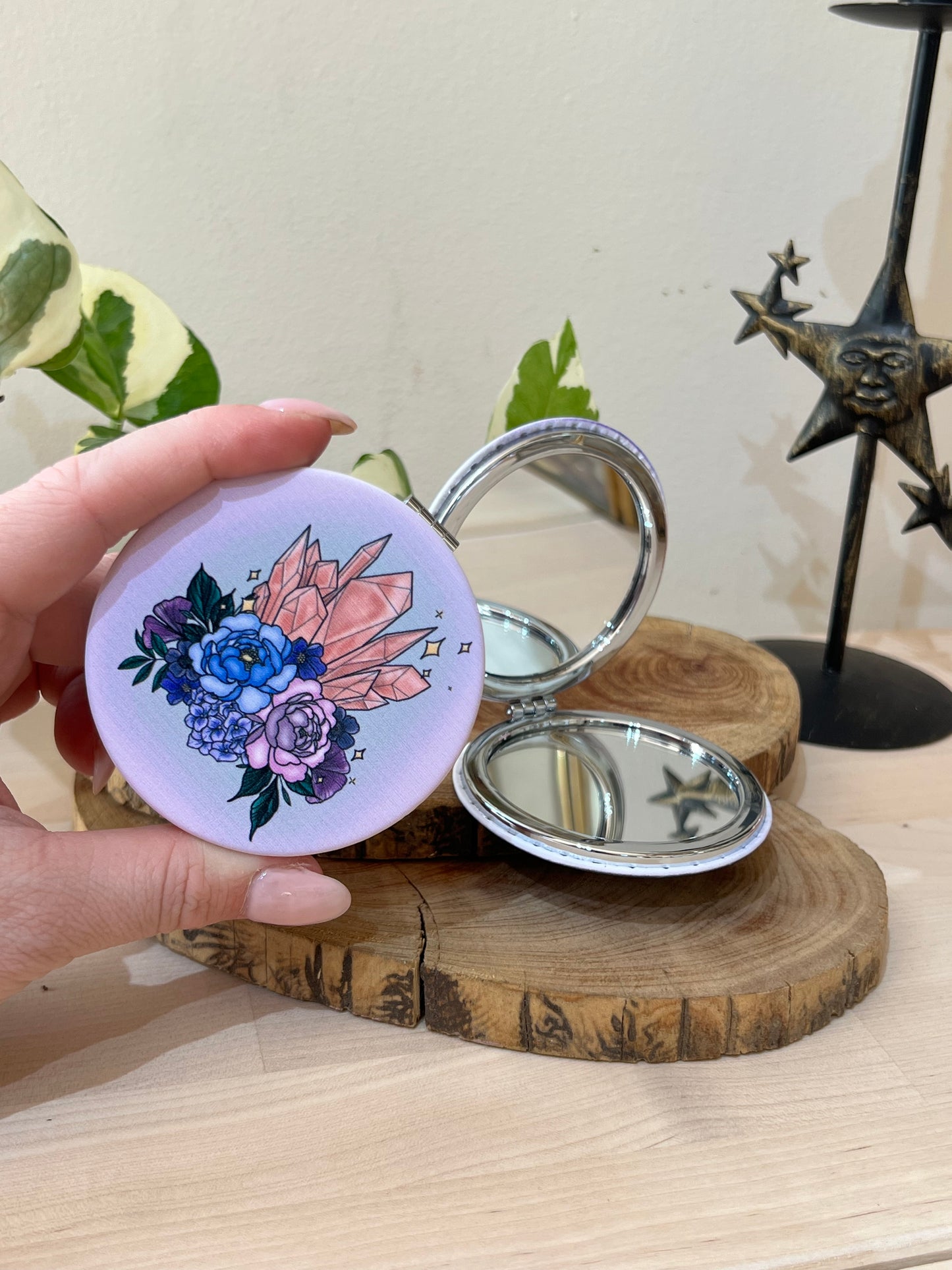 Pocket Mirror Crystal Print Accessory