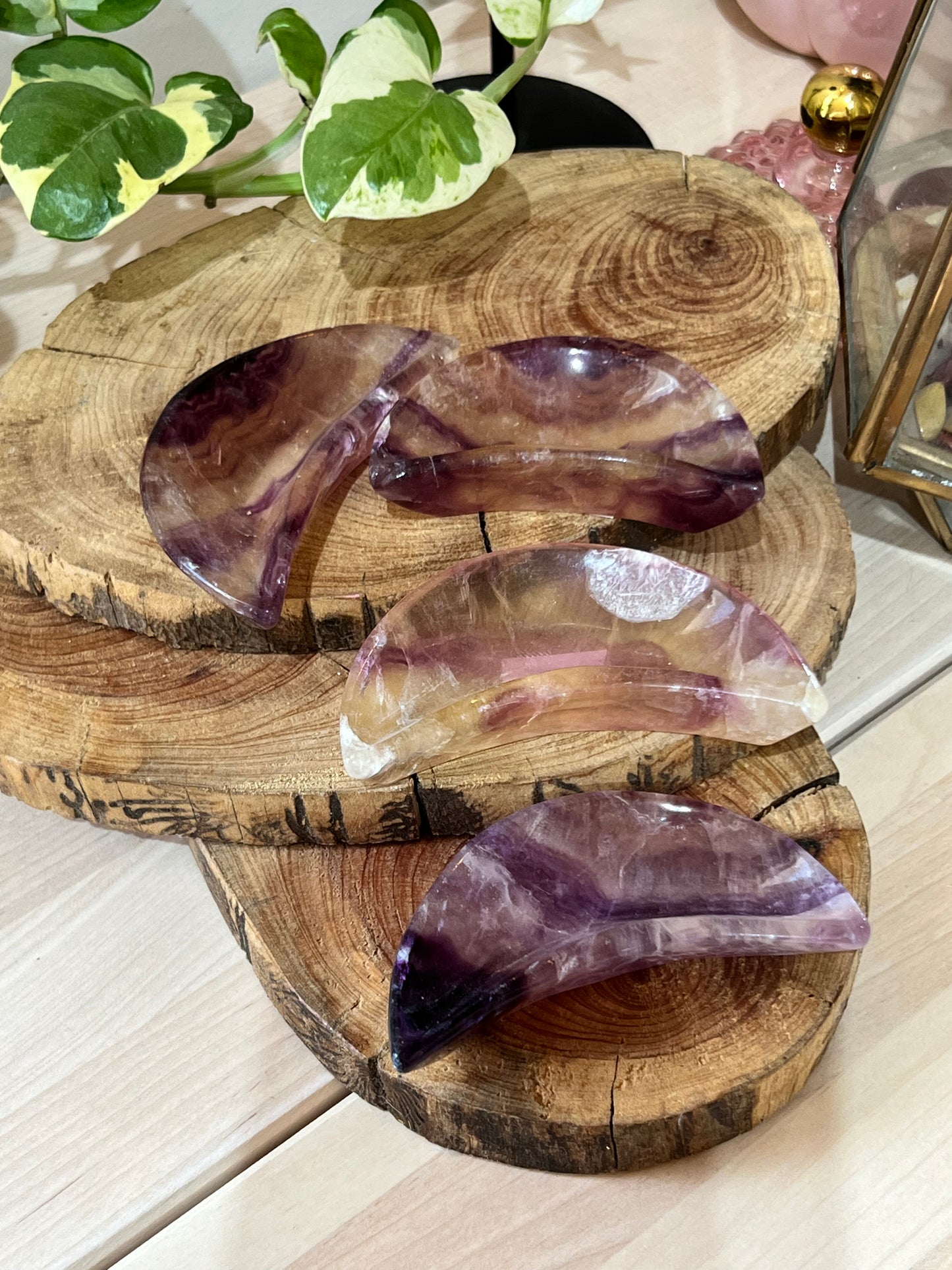 Fluorite Moon Bowl Carving