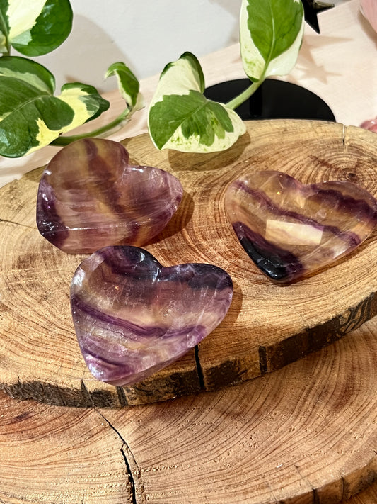 Fluorite Heart Bowl Carving