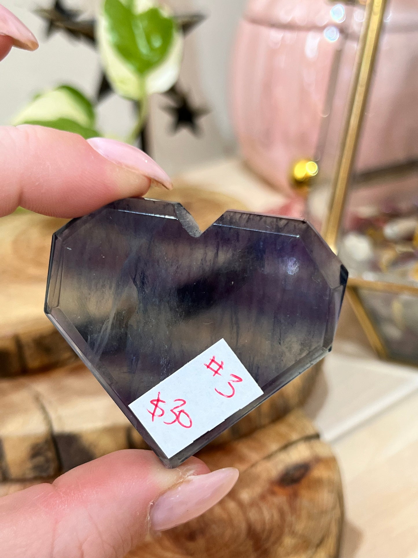 Fluorite BLUE Heart Carving (3)