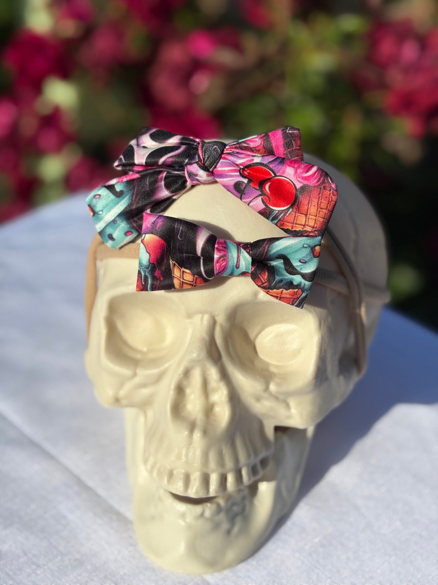 Pink I-Scream Bow Headband (2 Piece)