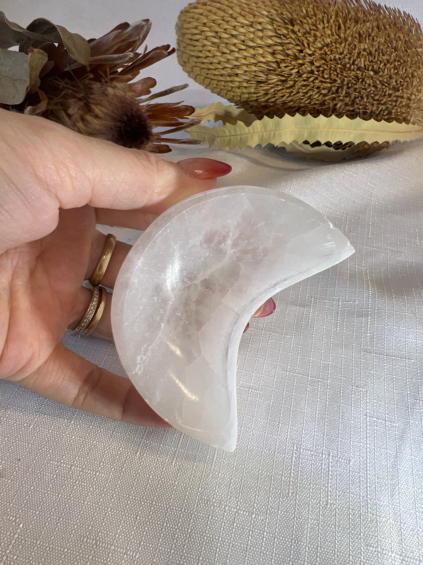 Selenite Moon Bowl (Imperfect)