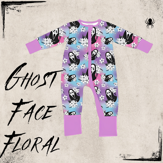 Ghost Face Floral Onesie