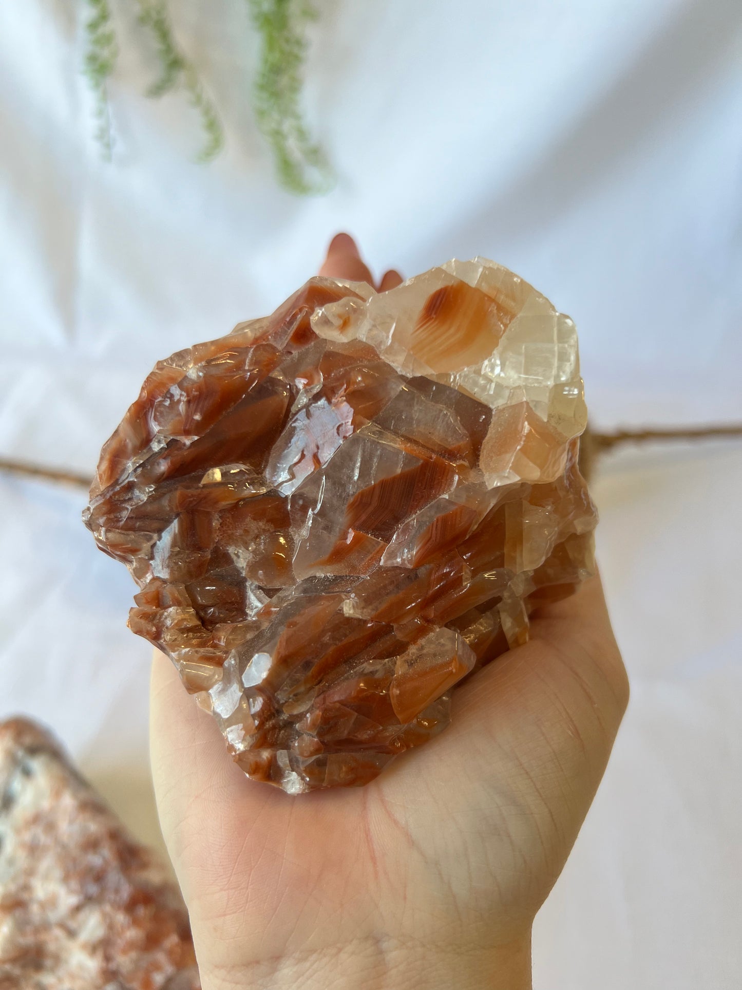 Red Banded Calcite Raw Stone Large