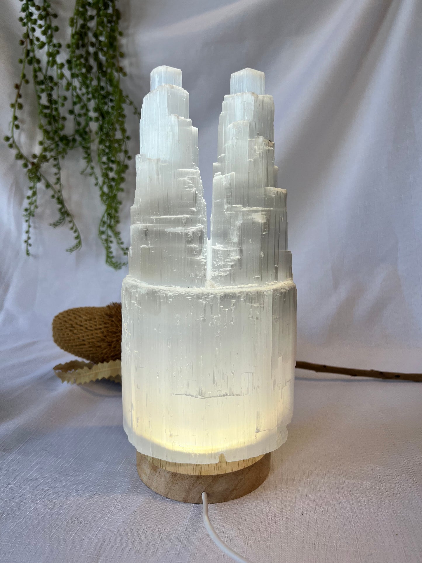 Selenite DOUBLE Sky Scraper Tower 30cm 2.92kg