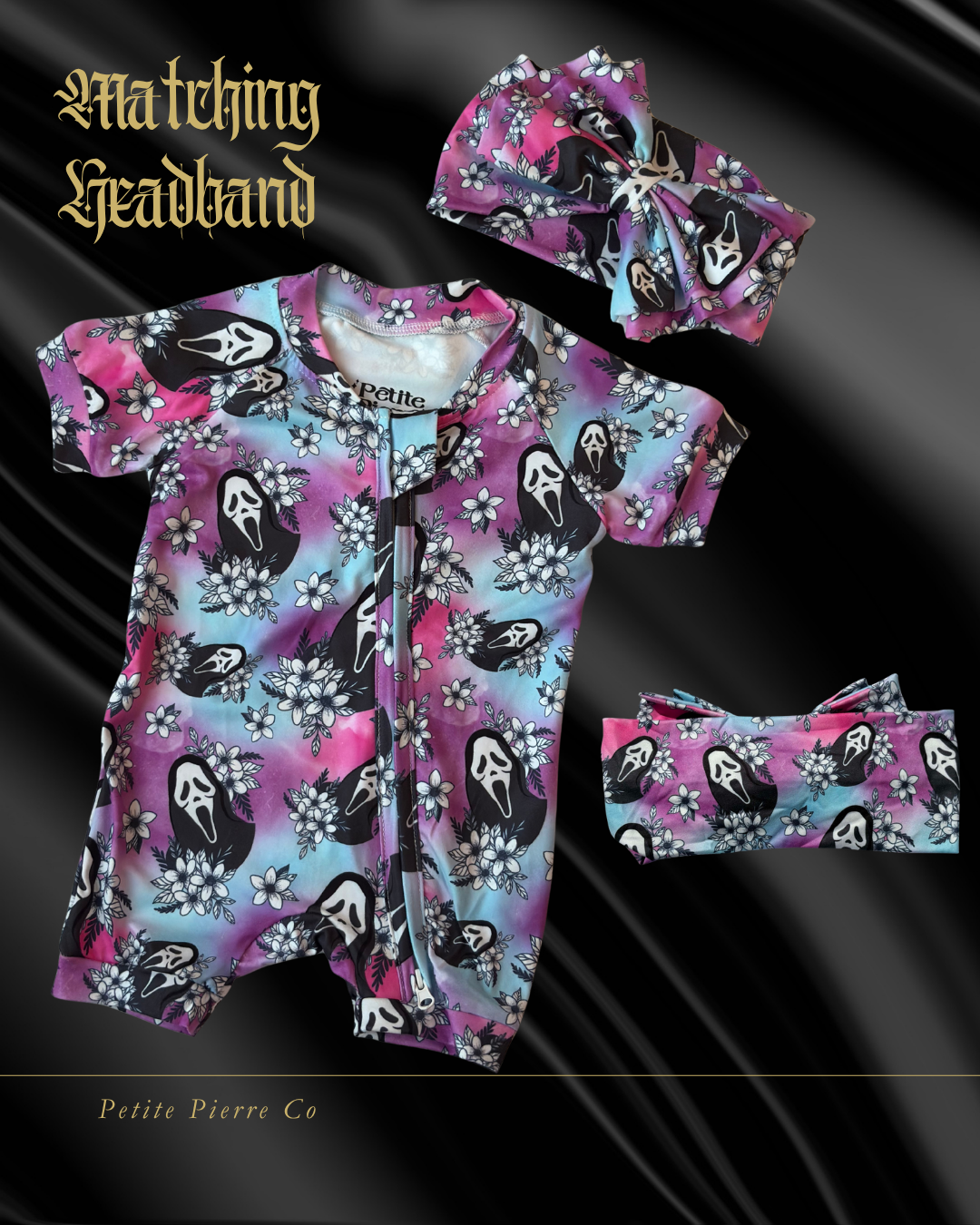 Ghostface Floral SHORT SLEEVE Body Suit