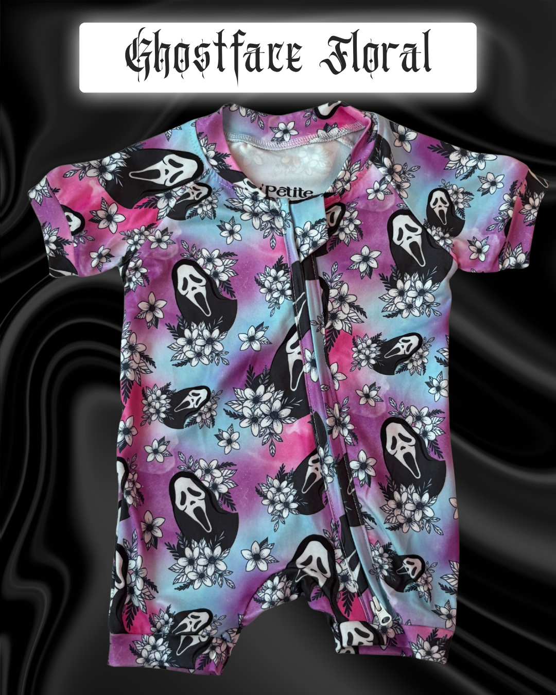Ghostface Floral SHORT SLEEVE Body Suit