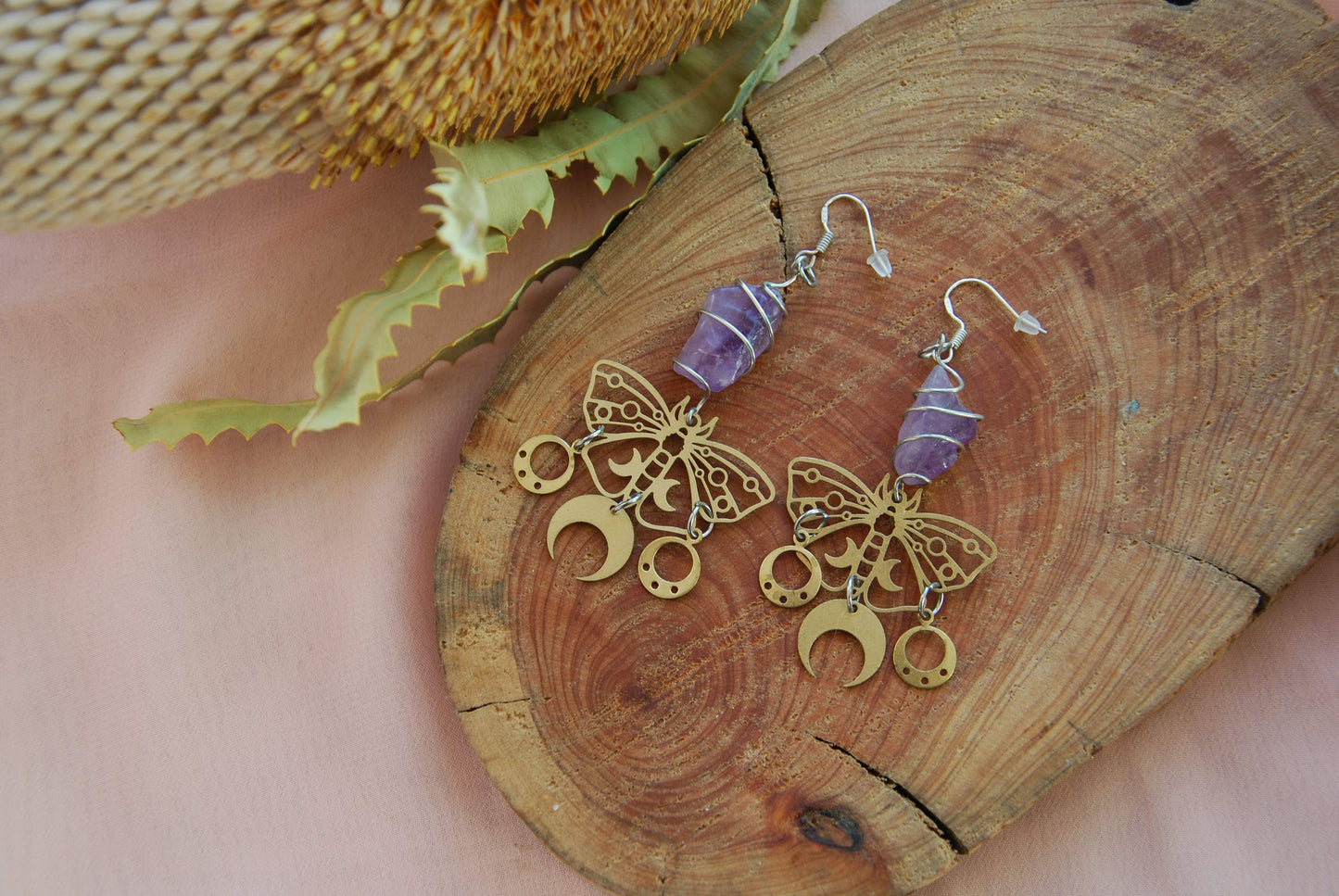 RUNE Earrings Butterfly - Amethyst