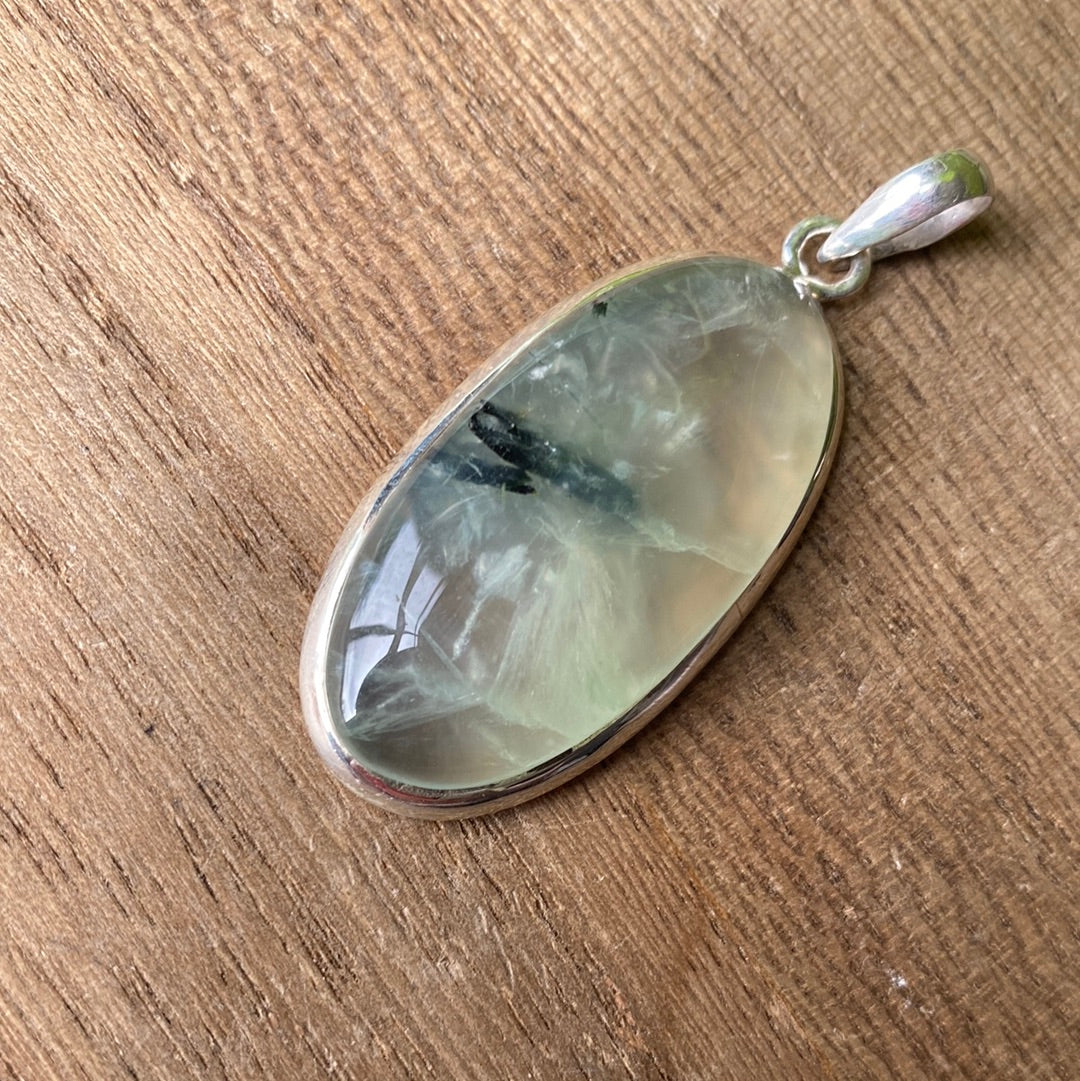 Prehnite Silver Pendant (B)