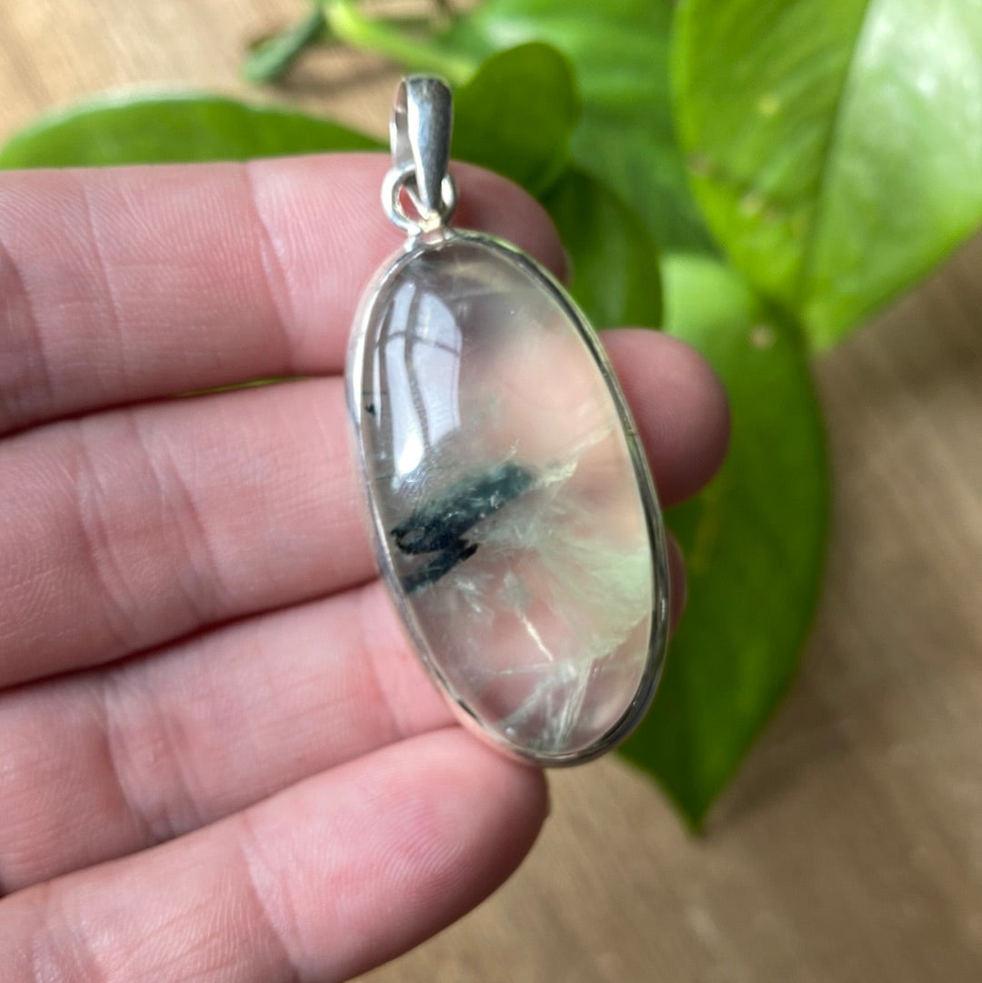 Prehnite Silver Pendant (B)