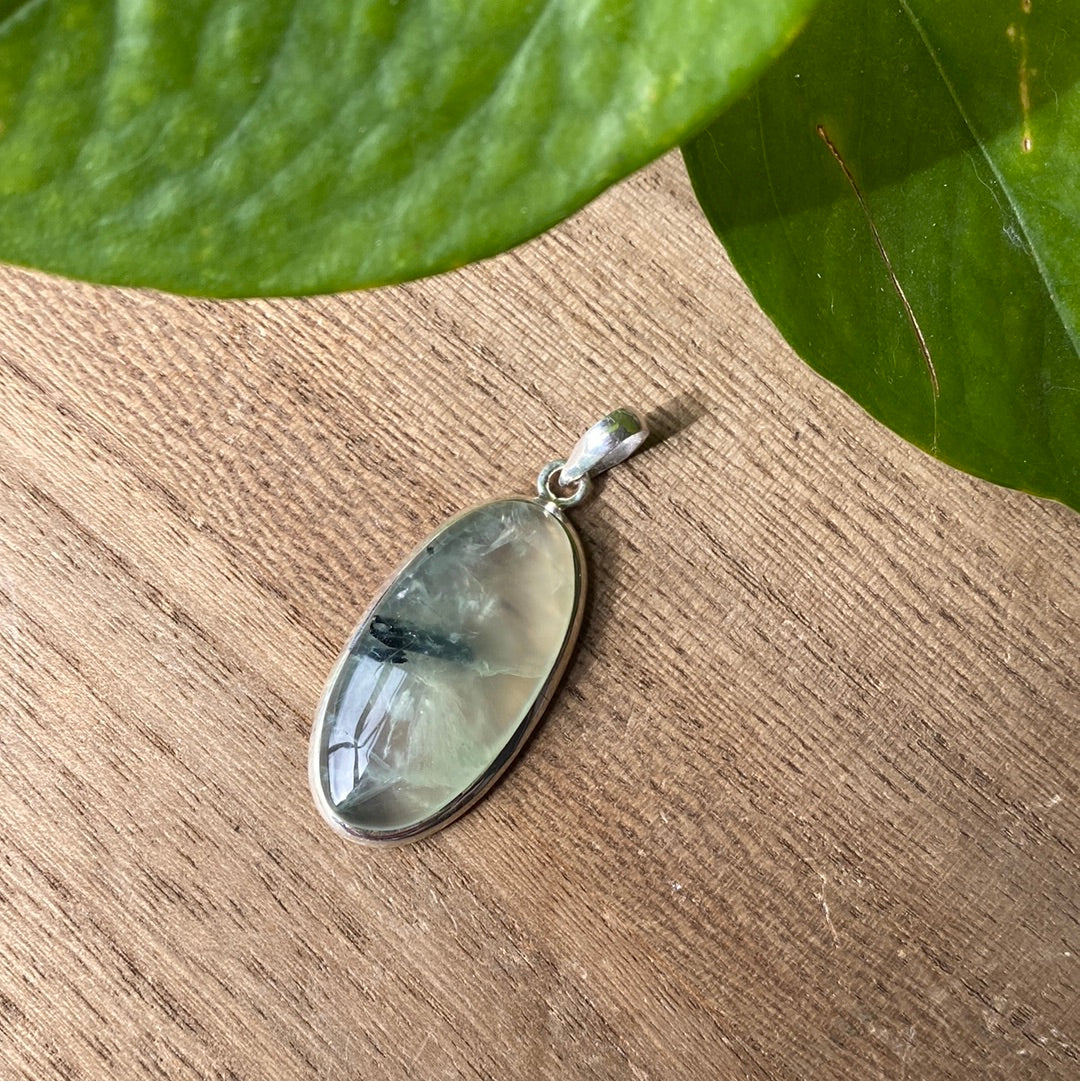 Prehnite Silver Pendant (B)