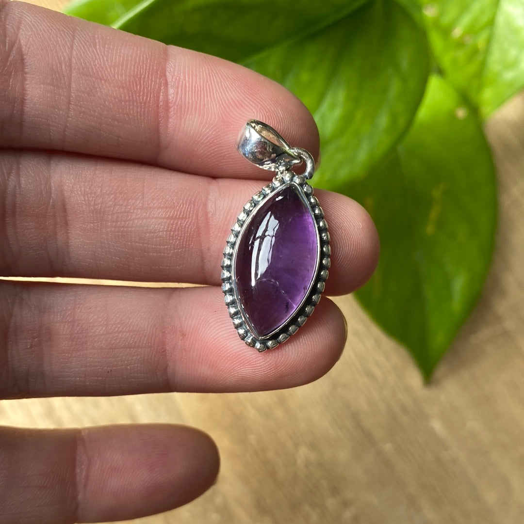 Amethyst Silver Pendant (C)